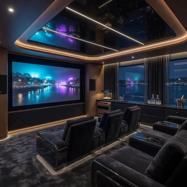 Main saloon cinema installation